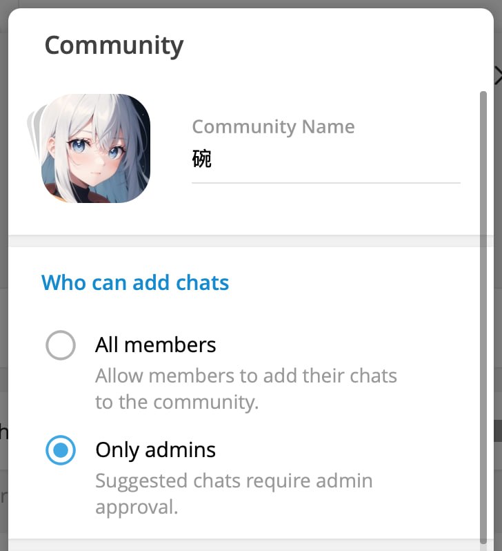 PSA: 用 Telegram 的 community 功能记得把这个设置改成 Only admins