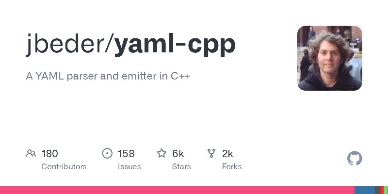 GitHub - jbeder/yaml-cpp: A YAML parser and emitter in C++