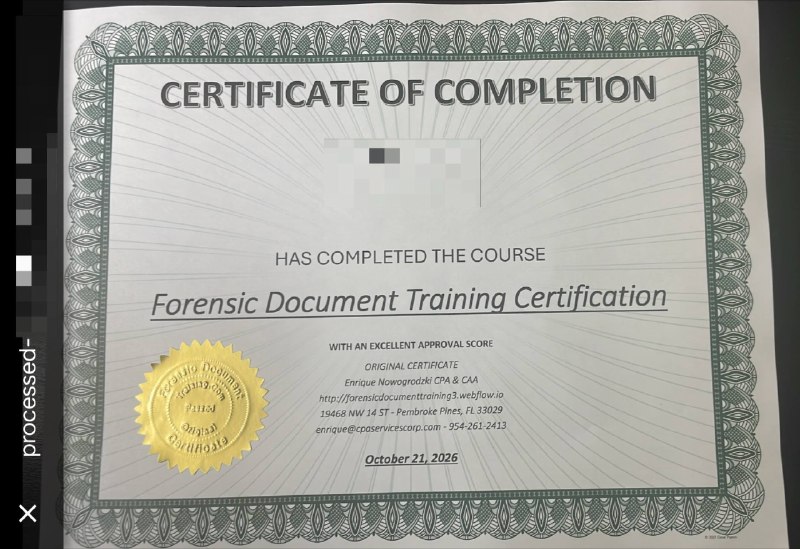 刚刚拿下 IRS Forensic Document Training Certification（美国国税局 - 外国证件核验培训证书），频道主距离成为 IRS CAA（ITIN 授权代办）更进一步啦！