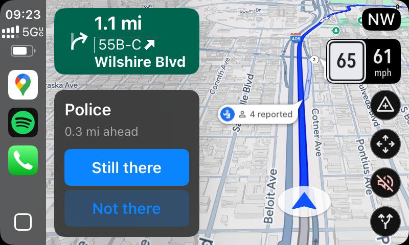 Google Maps 这个道路状况众包提示真的挺有用的：四个人提示你前方有警察巡逻，到前面一看发现真的有😂果断点了「Still there」Google Maps 这个道路状况众包提示真的挺有用的：四个人提示你前方有警察巡逻，到前面一看发现真的有😂果断点了「Still there」