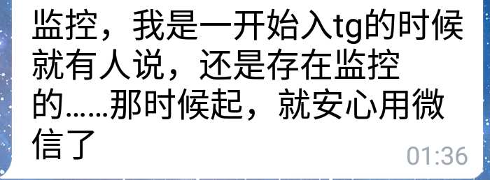 Telegram 所谓的“监控”只是有关部门有人在窥群并记录消息 ，一般来说大群都有，尤其是政治群，而且公开群无需加入也可查看消息，尤其是用国内手机号注册的用户要小心，最好尽快更换号码降低风险