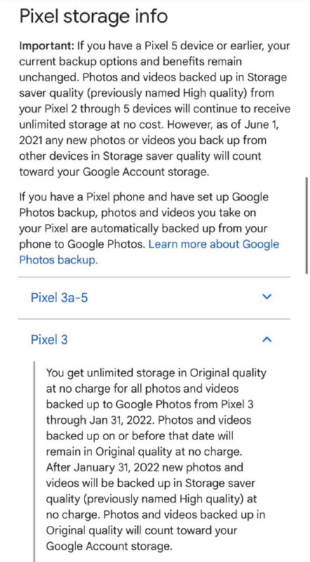 Pixel 3 的原画质备份权限已到期，至此除初代 Pixel 以外，所有 Pixel 设备均不再享有无限空间原始画质备份的特权