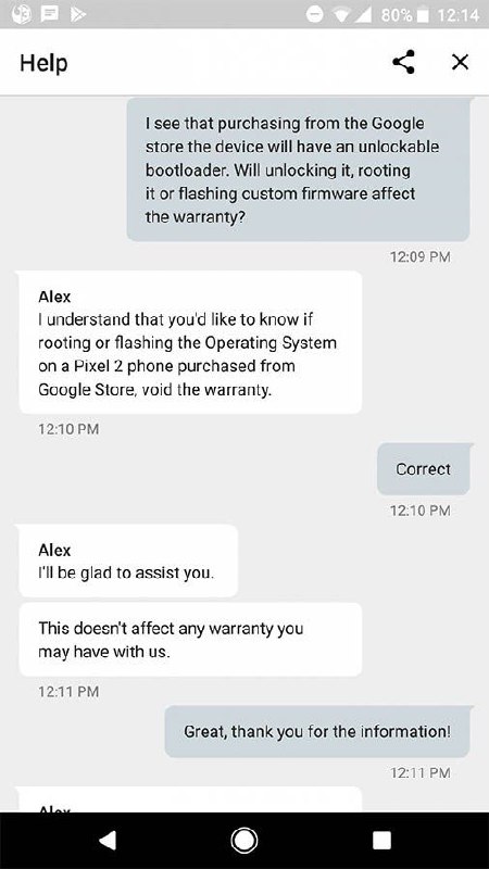 Root 了 Pixel 2 並不會喪失保養資格