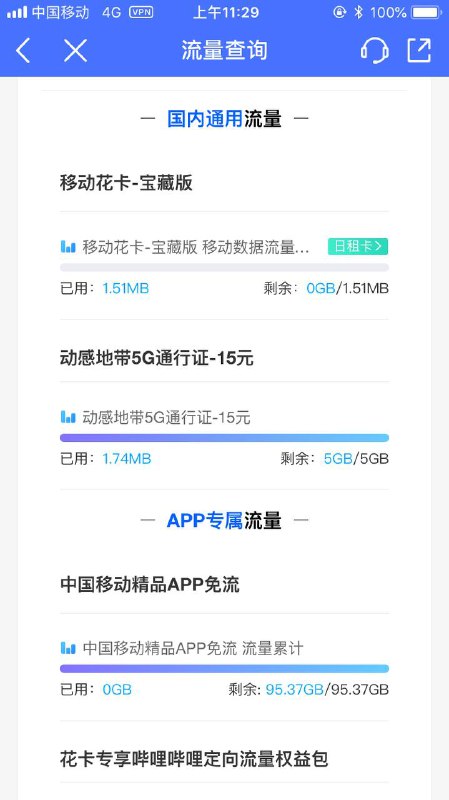 25周岁以下10块钱的移动花卡宝藏版（已经没了）叠加同样是25周岁以下10块钱的移动 5G 通行证（这个还在），你就能得到一个同时具有 5 GB 5G 网络高速通用流量，1 元/GB 日租和 200 GB 免流流量，月费只要 20 块钱的高性价比套餐